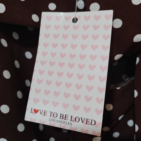 Love to be Loved | Womens Polka Dot Brown Top with Bow | Size 3XL - Picture 4 of 5